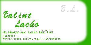 balint lacko business card